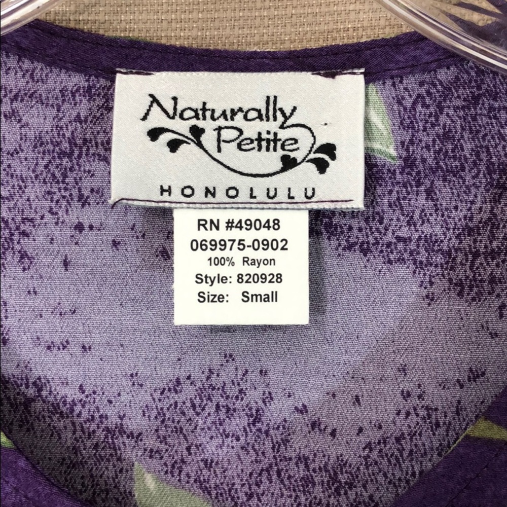 Vintage NATURALLY PETITE Honolulu Floral Button Down Blouse Blouse Top Sz SP - Picture 4 of 12
